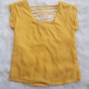 Papaya yellow back strapped Top, size M
